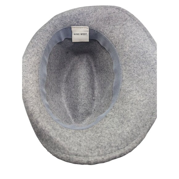 Nine West Womens Gray Wool Fedora Hat With Bow Accent o/s - Picture 4 of 7